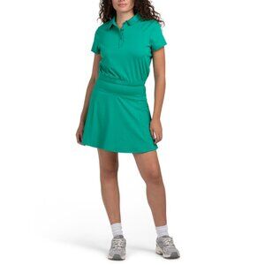 YOGALICIOUS emerald Crop Short Sleeve Polo And Skort Set